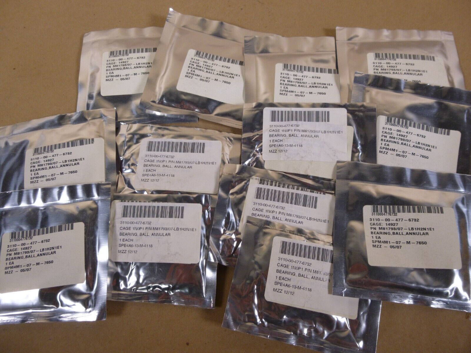 (13x) M81793/07-LB1H2N1E1 Annular Ball Bearing , 3110-00-477-6732 | Industrial Replacement Nuts & Bolts Distributor and Machinery Screws & Fasteners Supply