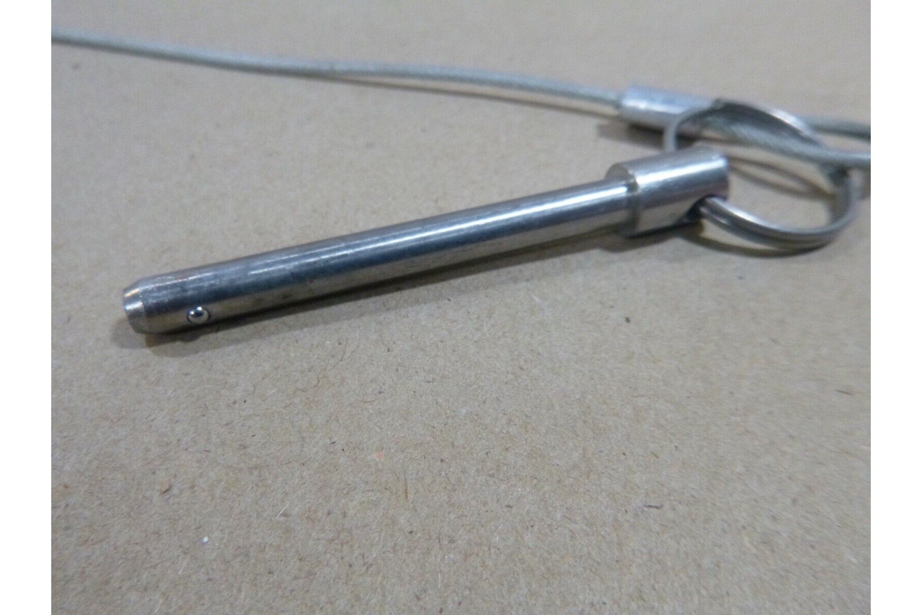 1/4" X 2" GRIP LENGTH STAINLESS JERGENS BALL LOCK QUICK RELEASE PIN w/ LANYARD | Industrial Replacement Nuts & Bolts Distributor and Machinery Screws & Fasteners Supply