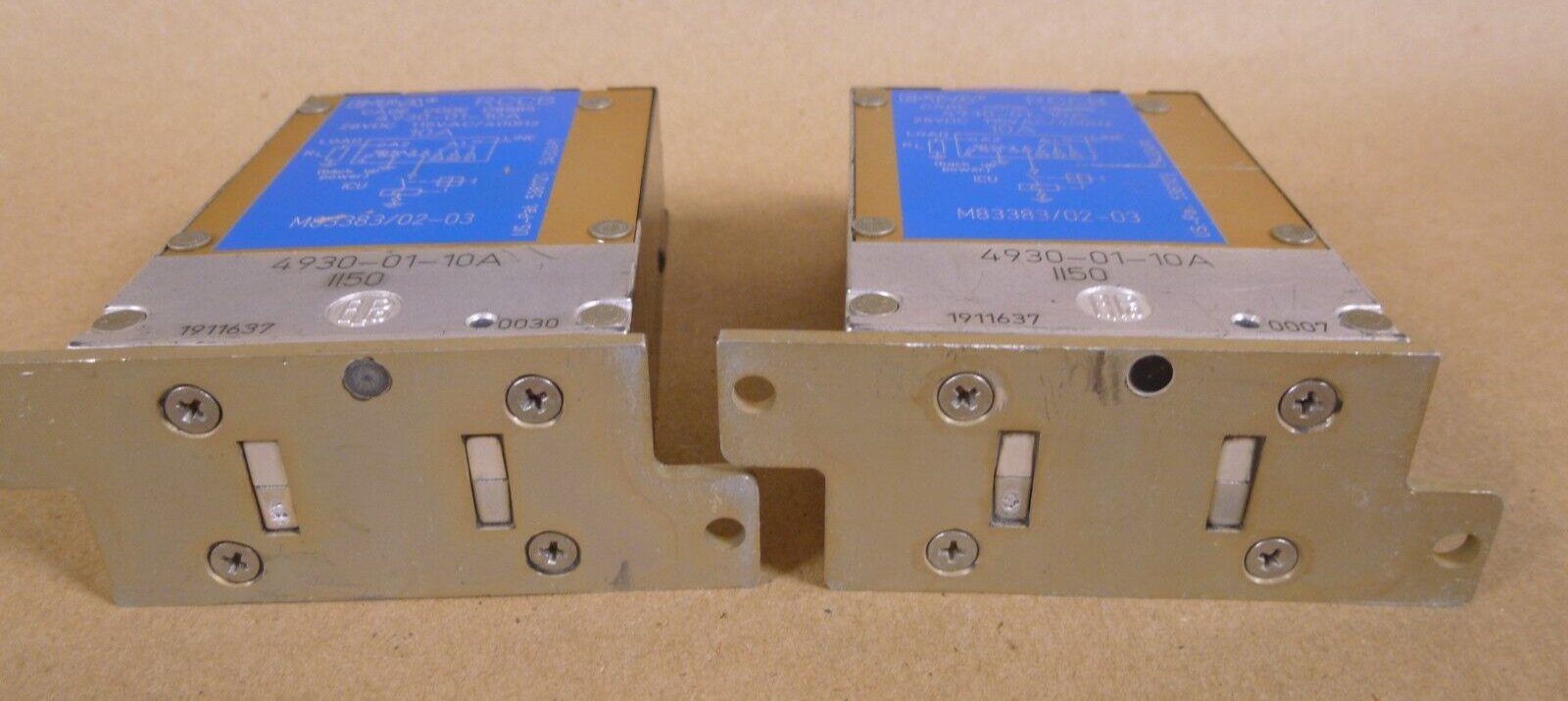 2x E-T-A 4930-01-10A Remote Control Circuit Breaker RCCB M83383/02-03 10A 400Hz | Electrical MRO Replacement Parts & Components and Commercial Electrical Supplies Company