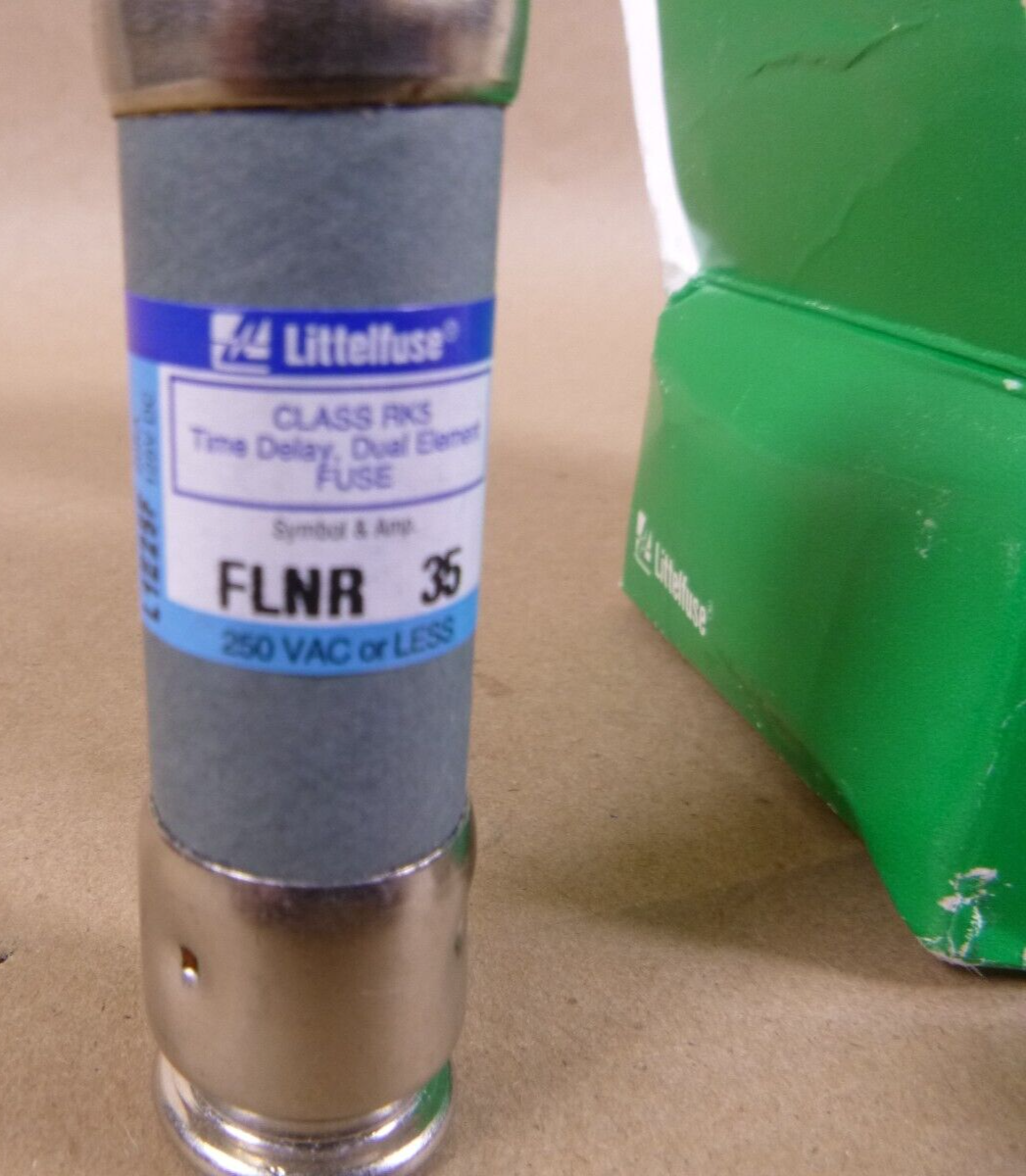 12x Littlelfuse FLNR-35 35 Amp 250V Dual Element Time-Delay Current RK5 Class | Electrical MRO Replacement Parts & Components and Commercial Electrical Supplies Company