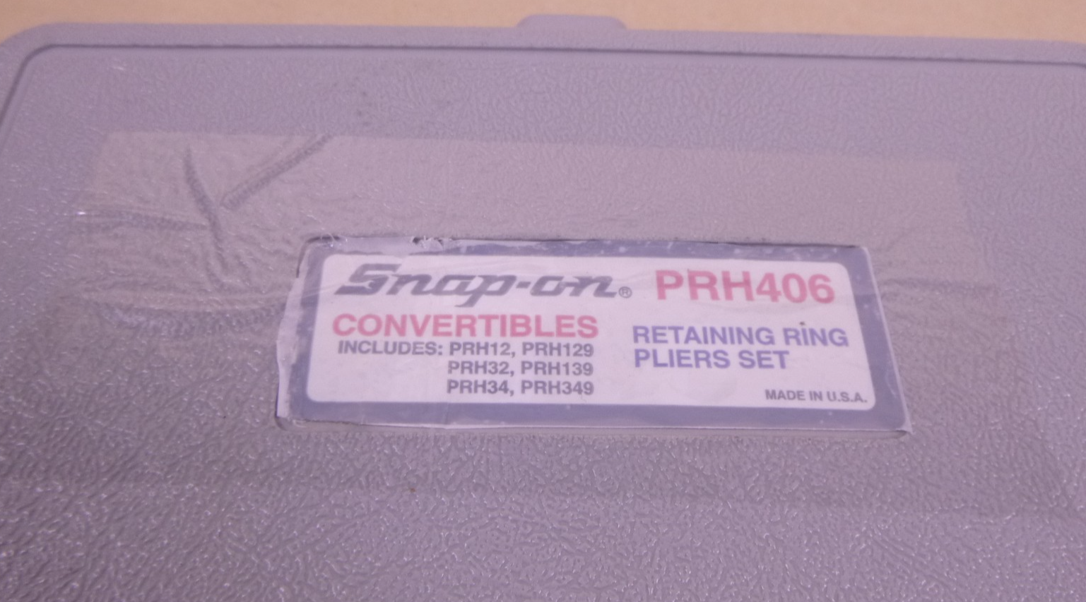 Snap on Tools 6 Piece Convertible Retainer Ring Pliers Set With Case PRH406
