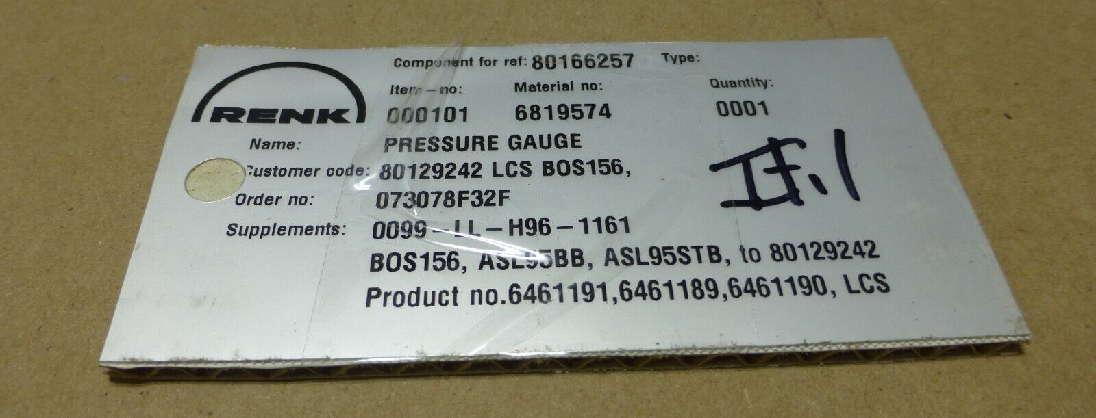 RENK 80129242 LCD BOS156 PRESSURE GAUGE , 6685-12-394-2669 | Industrial MRO Replacement Parts, Manufacturing Machine Parts & Components, Heavy Equipment Parts Supplier