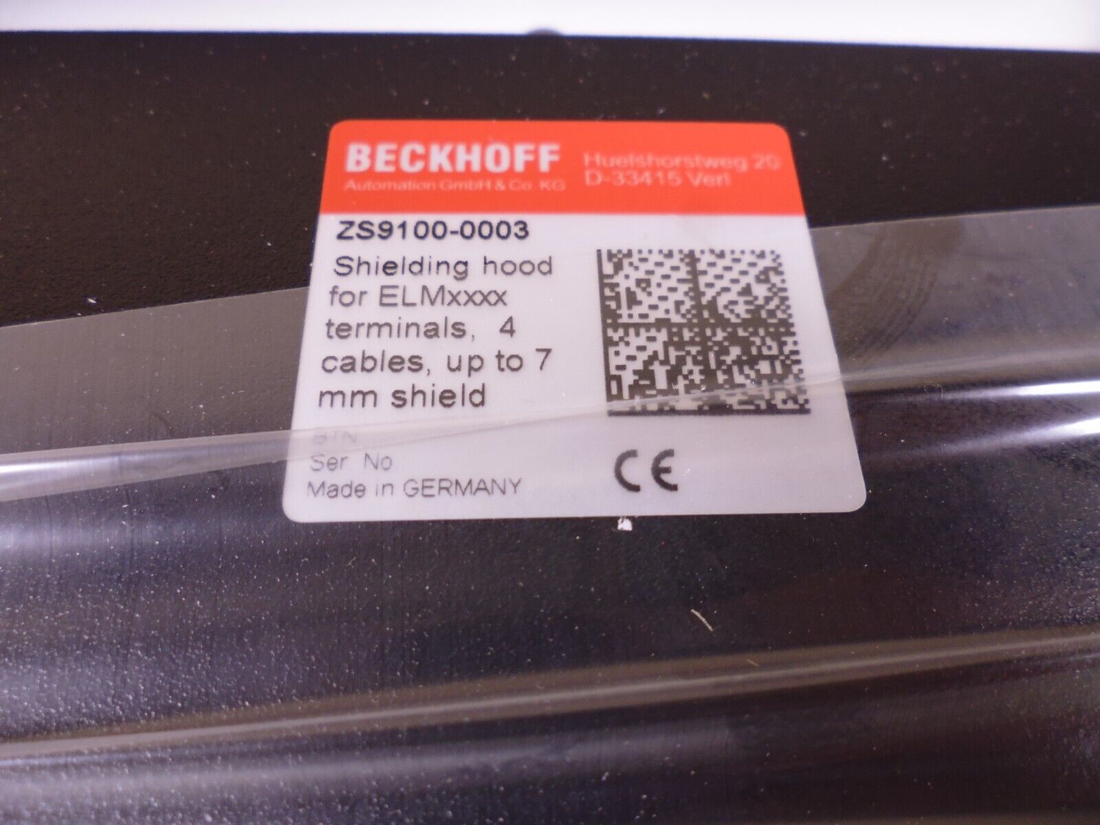 ZS9100-0003 Beckhoff Shielding Hood For ELMxxxx Terminals , 4 Cables, Up To 7mm | Electrical MRO Replacement Parts & Components and Commercial Electrical Supplies Company
