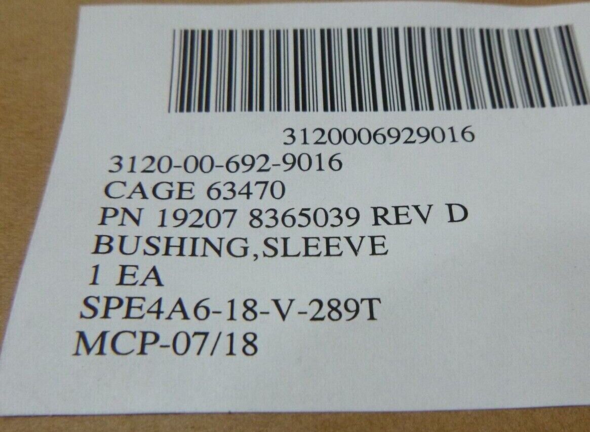(QTY 2) SLEEVE BUSHING 8365039 US ARMY , 3120-00-692-9016 | Industrial Replacement Nuts & Bolts Distributor and Machinery Screws & Fasteners Supply