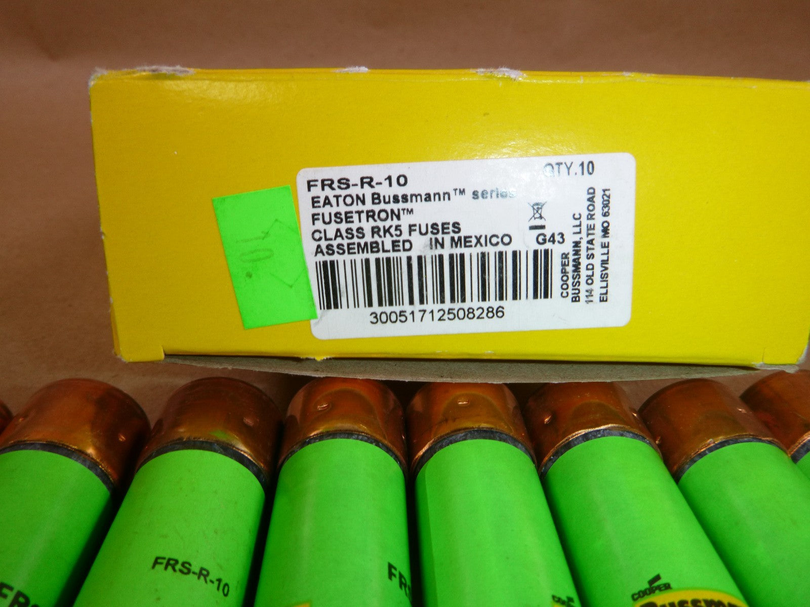 FRS-R-10 Bussmann 10 Amp 600 Vac Class RK5 Time Delay Fuse (Box of 9)