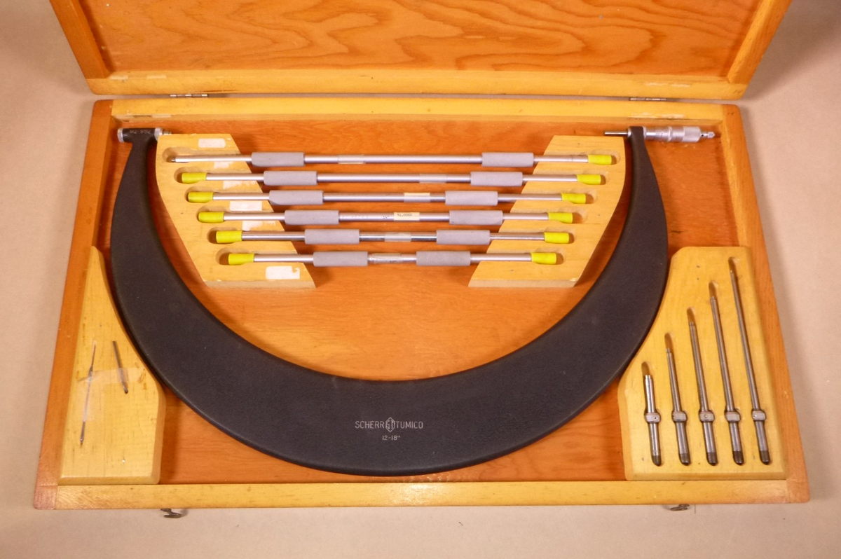 USED Scherr Tumico Interchangeable Anvil Outside Micrometer Set 12" to 18" Range | Industrial MRO Tools and Replacement Industrial Equipment Components