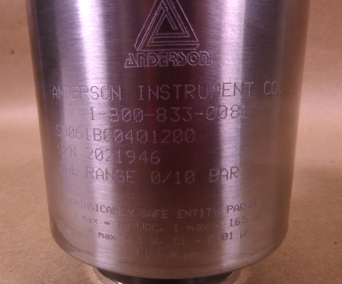 Anderson Negele SV Pressure Transmitter 0-10 bar 316L Stainless 1-1/2" Tri-Clamp | Electrical MRO Replacement Parts & Components and Commercial Electrical Supplies Company