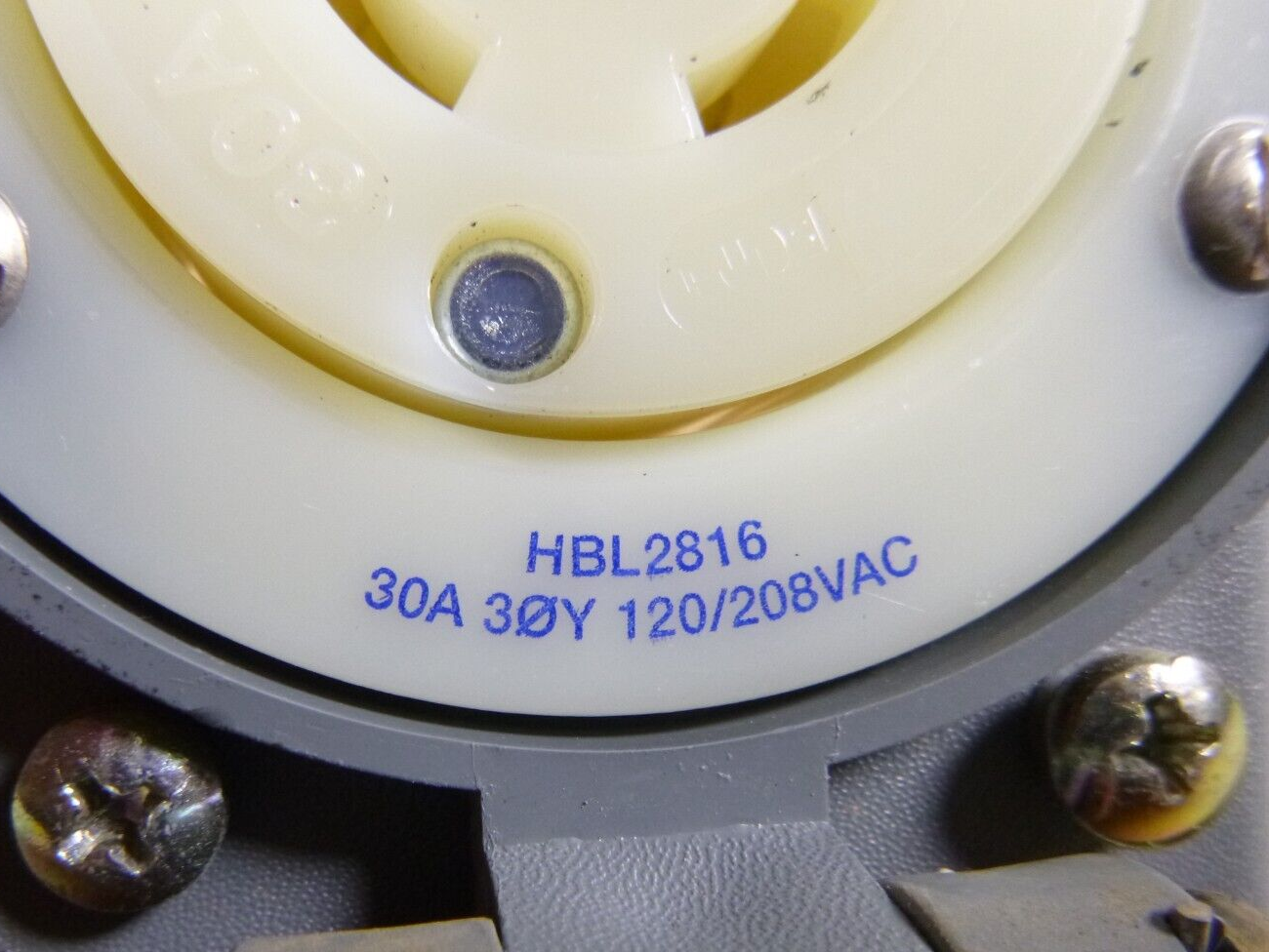 Hubbell HBL2816 Twist Locking Flanged Receptacle 30A 4P L21-30R With Cover WP1 | Electrical MRO Replacement Parts & Components and Commercial Electrical Supplies Company