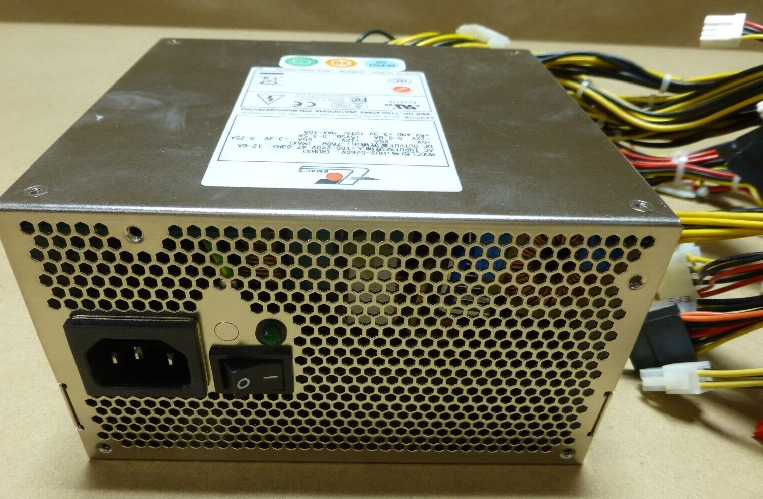 EMACS Zippy HU2-5760V ROHS Server Workstation Power Supply 760W 100-240V 47-63Hz | Industrial MRO Replacement Parts, Manufacturing Machine Parts & Components, Heavy Equipment Parts Supplier