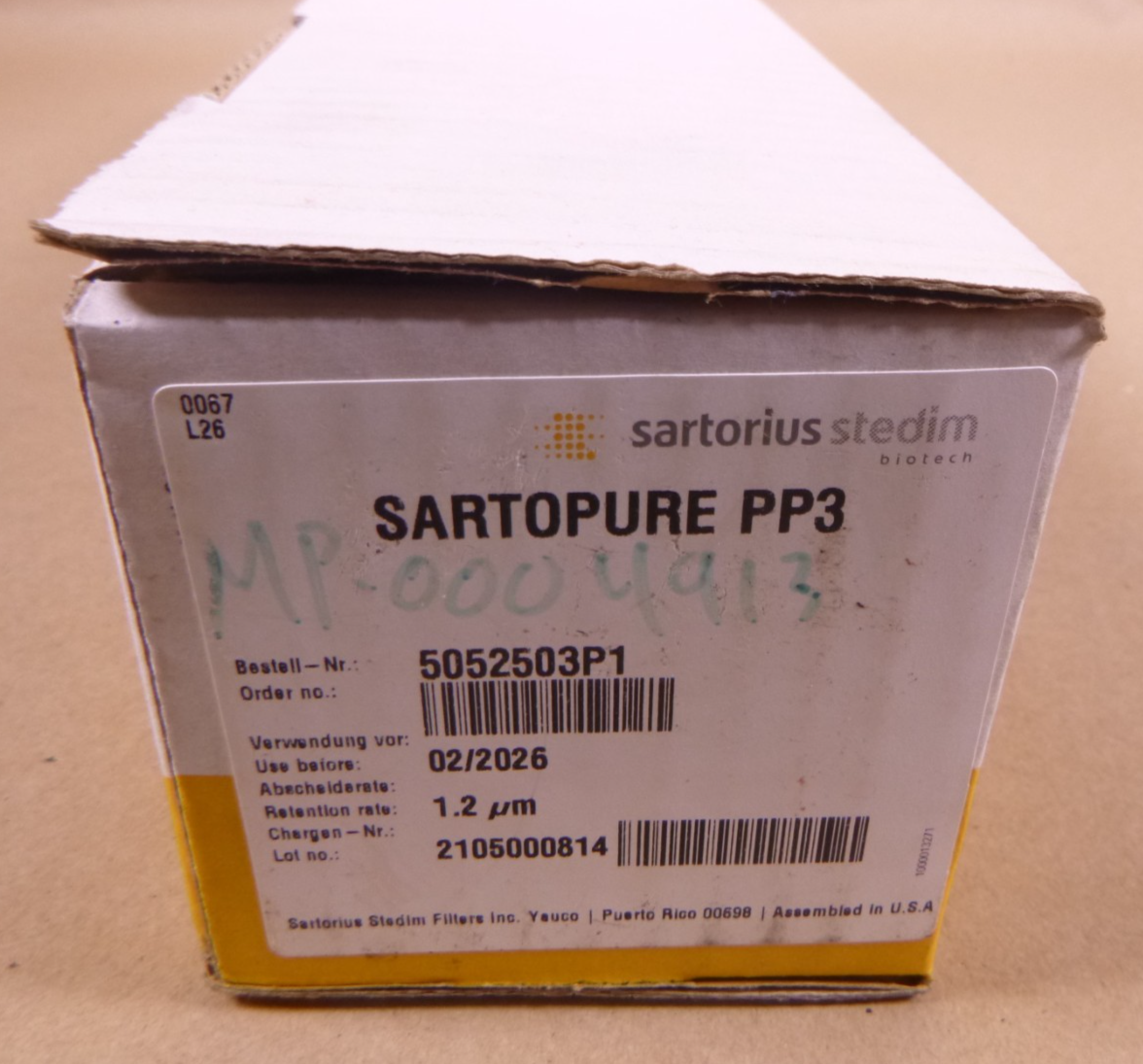 SARTORIUS Stedim 1.2µm PP Sartopure PP3 Cartridge Filter 5052503P1 (1/Pack) | Industrial MRO Replacement Parts, Manufacturing Machine Parts & Components, Heavy Equipment Parts Supplier