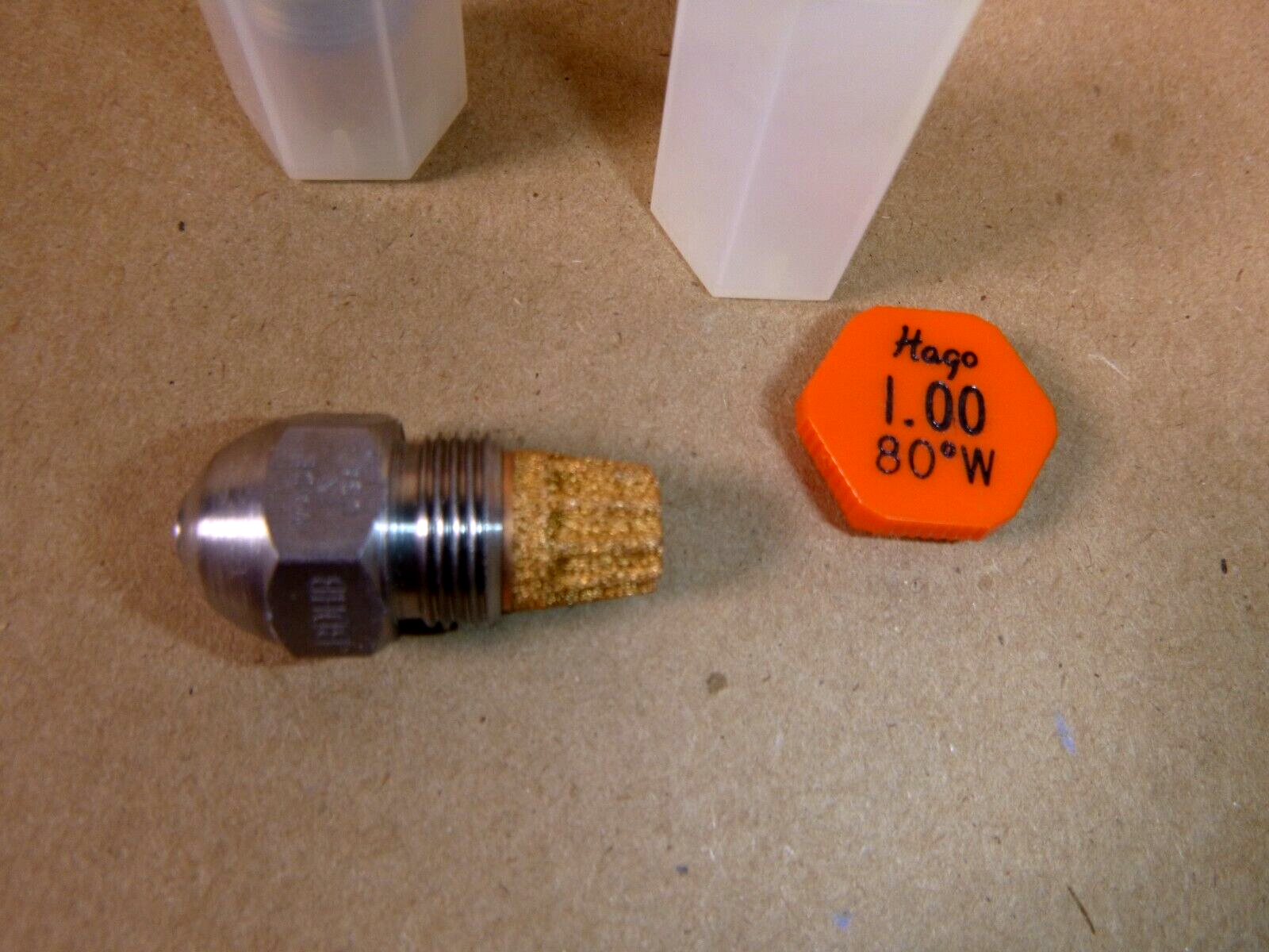 (Lot of 2) Hago Oil Burner Nozzle 1.00-80W, 1.00 GPH 80 Degree, Made in USA | Industrial MRO Replacement Parts, Manufacturing Machine Parts & Components, Heavy Equipment Parts Supplier