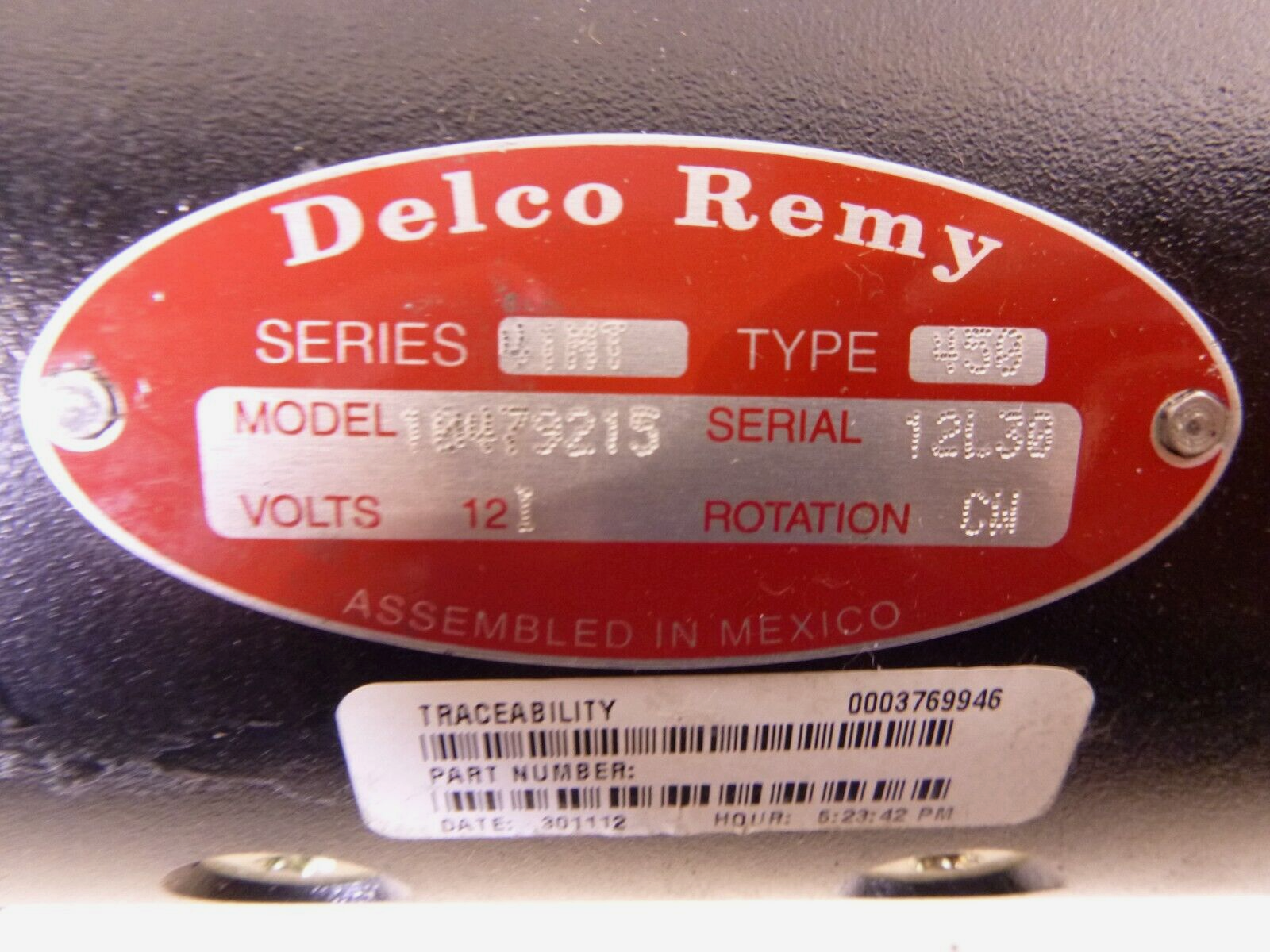 New Genuine OEM Delco Remy 10479215 Starter Motor 41MT, 12V, SAE 1, 12Tooth, CW | Replacement Truck Parts, Trailer Accessories, Automobile Supplies, Car Parts & Accessories