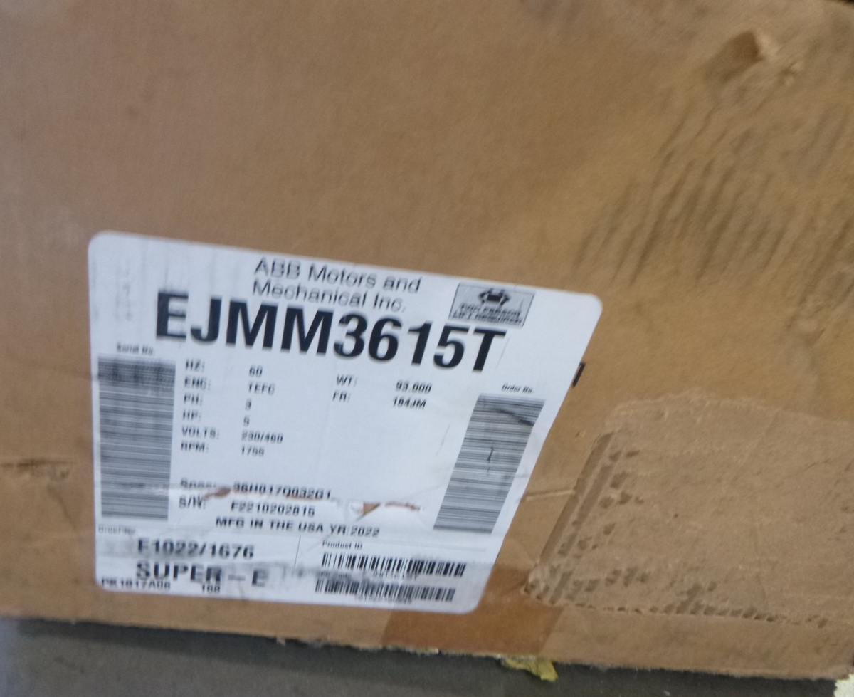 Baldor EJMM3615T 5HP 3PH 1755 RPM 230/460V Pump Motor 184JM