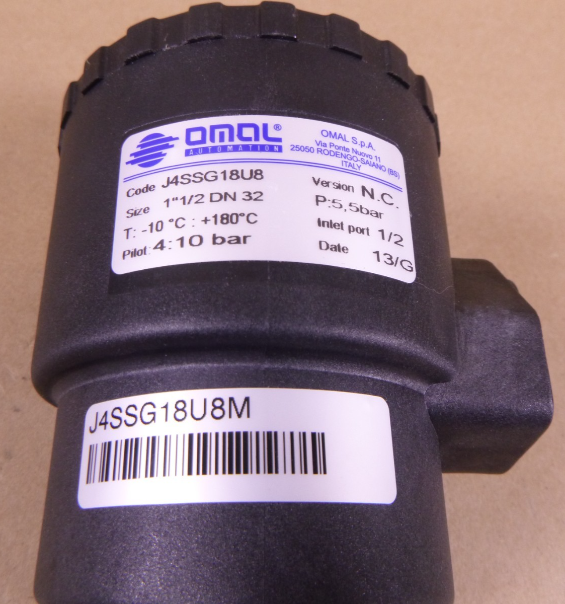 Omal Automation J4SSG18U8 Angle Seat Valve 1-1/2&