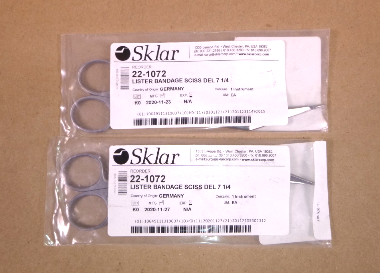 Sklar 22-1072 Scissors 7-1/4" (Lot of 2 Pcs)