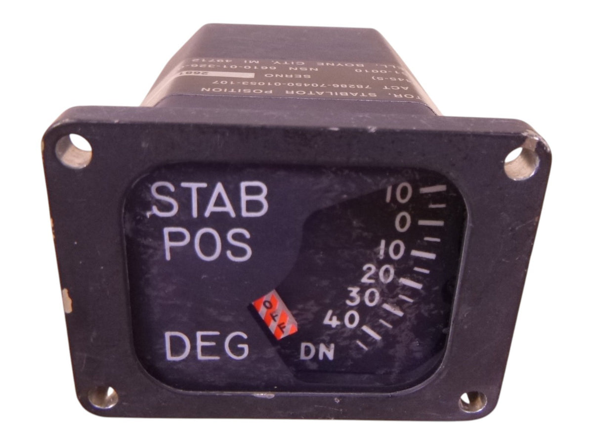 38094445-5 Stabilator Position Indicator 70450-01053-107 , 6610-01-326-0119 *UNTESTED* | Electrical MRO Replacement Parts & Components and Commercial Electrical Supplies Company