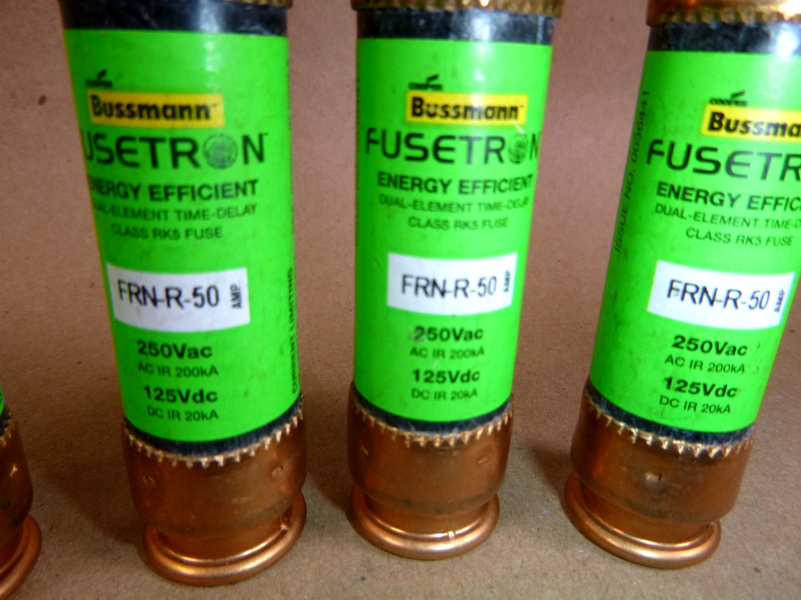 Cooper Bussmann FRN-R-50 Amp Fusetron Energy Efficient RK5 250V Fuse (Lot of 6) | Electrical MRO Replacement Parts & Components and Commercial Electrical Supplies Company