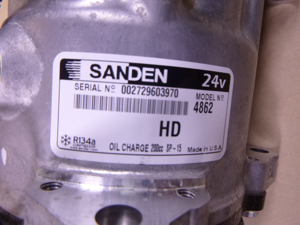 OEM Sanden 4862 HD A/C Compressor 24V , 2-Groove Pulley | Replacement Truck Parts, Trailer Accessories, Automobile Supplies, Car Parts & Accessories