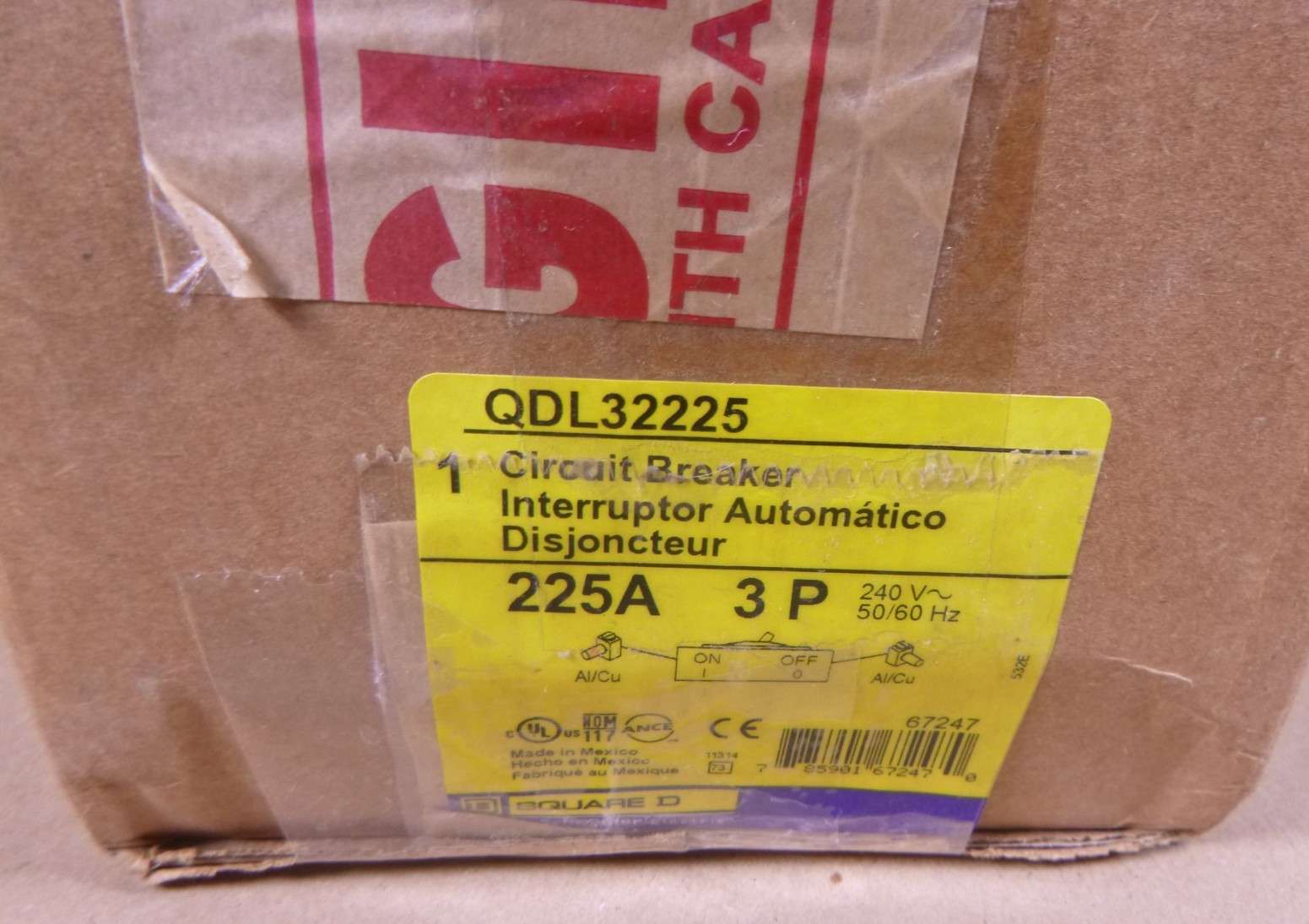 Square D QDL32225 PowerPact Circuit Breaker 225A 240V 3P 3PH QD 225 225 Amp | Electrical MRO Replacement Parts & Components and Commercial Electrical Supplies Company