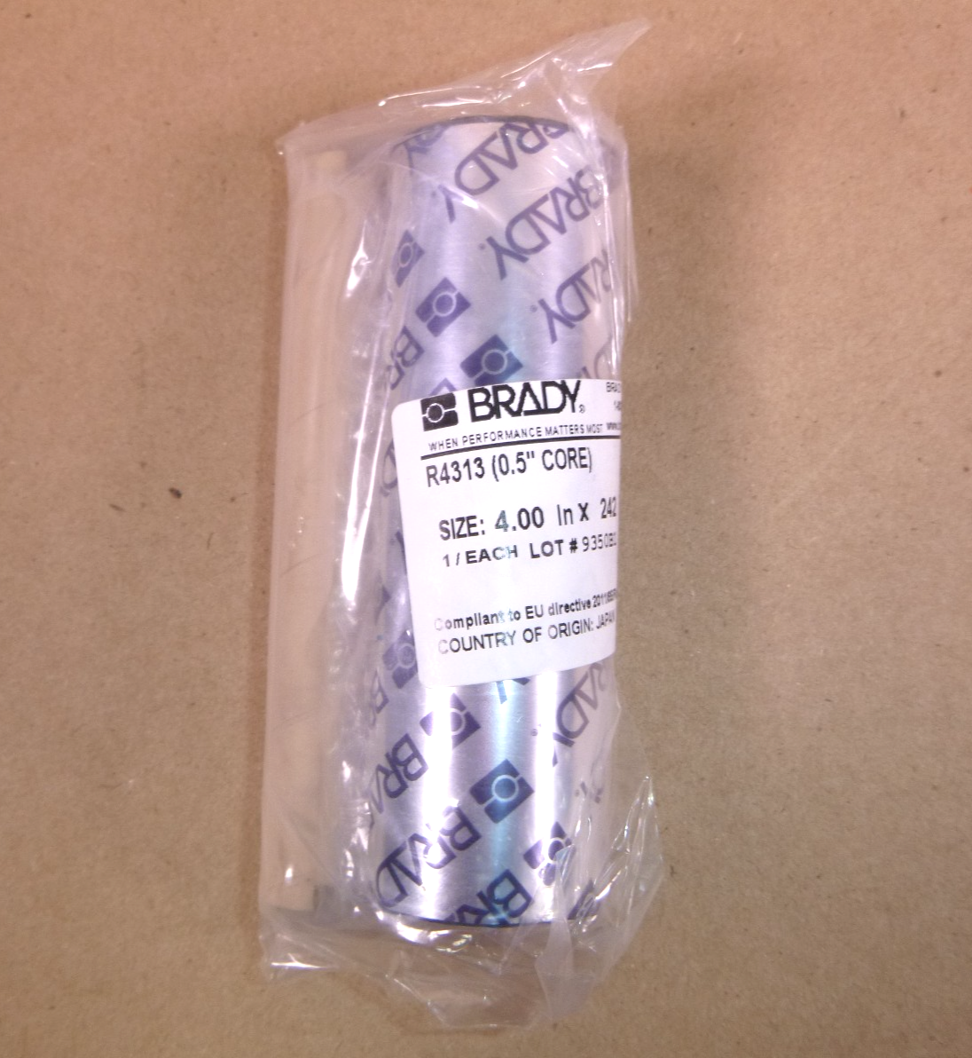 R4313 Brady Thermal Transfer Ribbon 4" x 242&