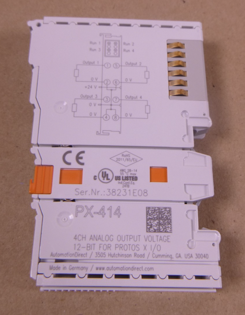 USED Automation Direct ProtosX PX-414 Four Chanel Analog Output Terminal 12-Bit | Electrical MRO Replacement Parts & Components and Commercial Electrical Supplies Company