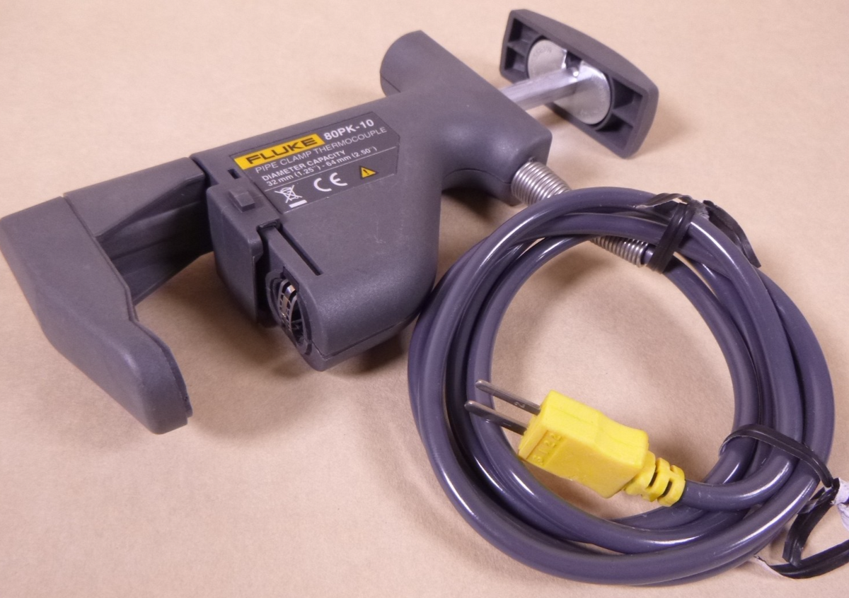 Fluke 80PK-18 Type-K Pipe Clamp Temperature Probe Kit, 80PK-10 & 80PK-8