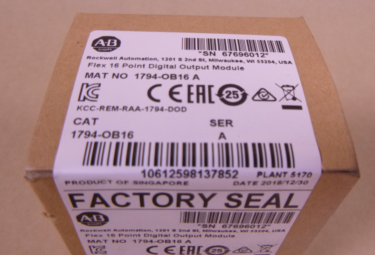 New Sealed Allen Bradley 1794-OB16 SER A Flex 16 Point Digital Output Module AB