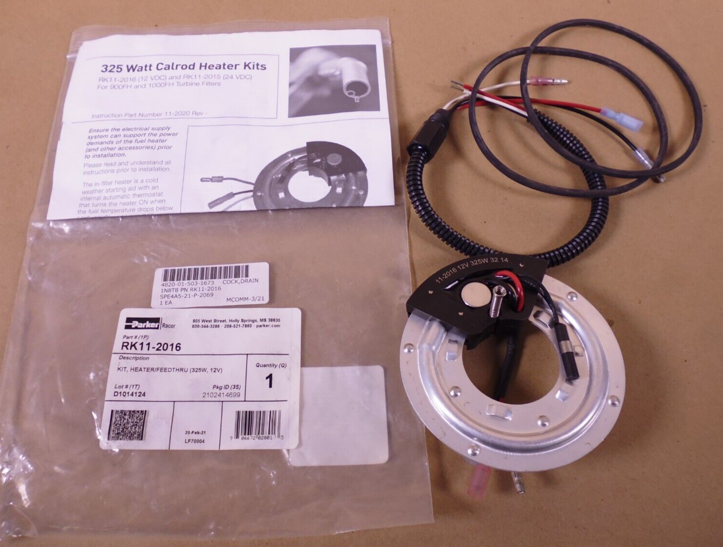 Parker RK11-2016 Heater And Feed-Thru Kit For 900FH 1000FH Separator , 325W 12V | Replacement Truck Parts, Trailer Accessories, Automobile Supplies, Car Parts & Accessories
