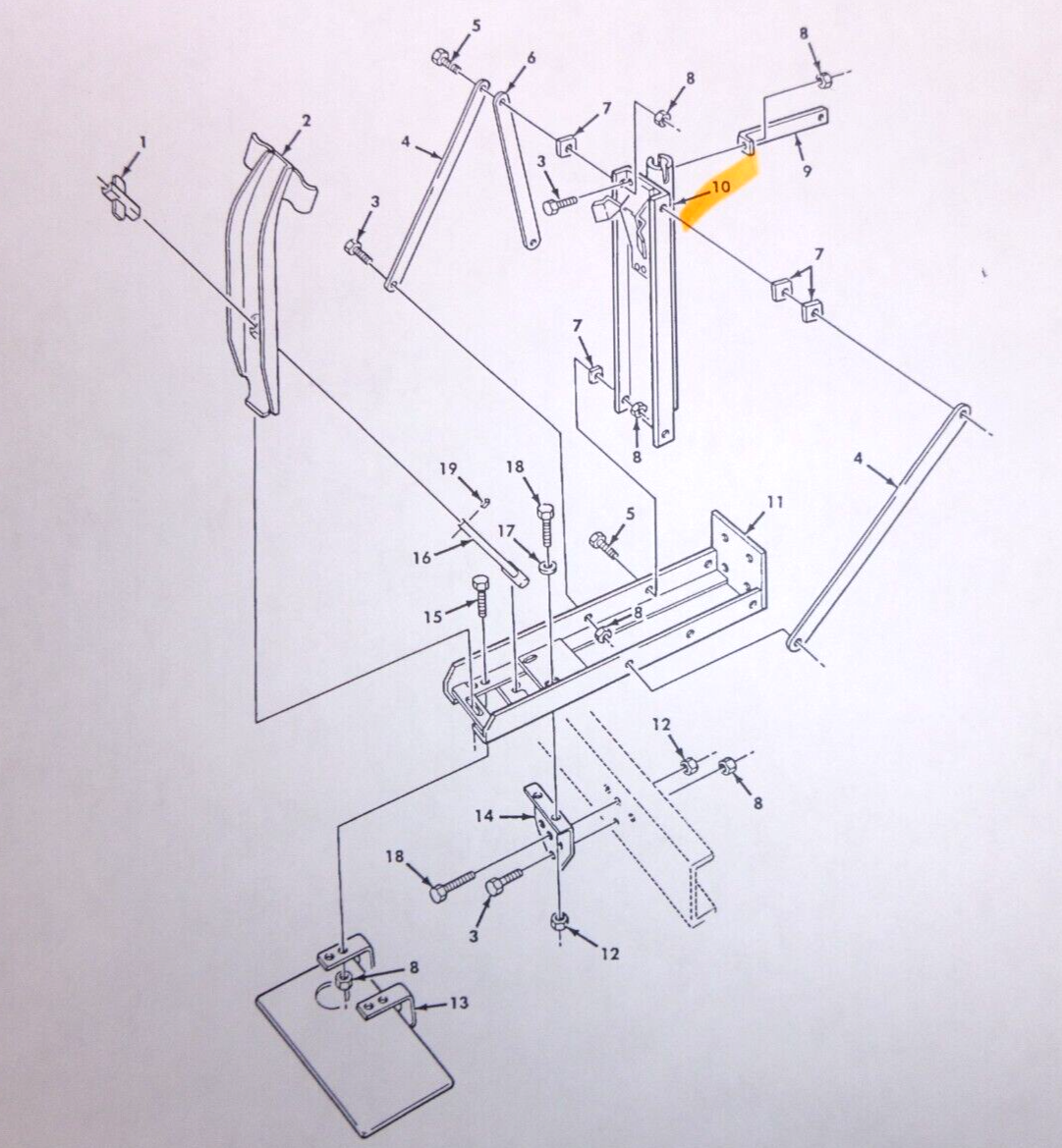 USGI M939 Spare Wheel Carrier Hoist Support Bracket 12256249, 2590-01-091-1620 | Genuine M35 Military Truck Parts and M939 Cargo Truck Surplus Parts