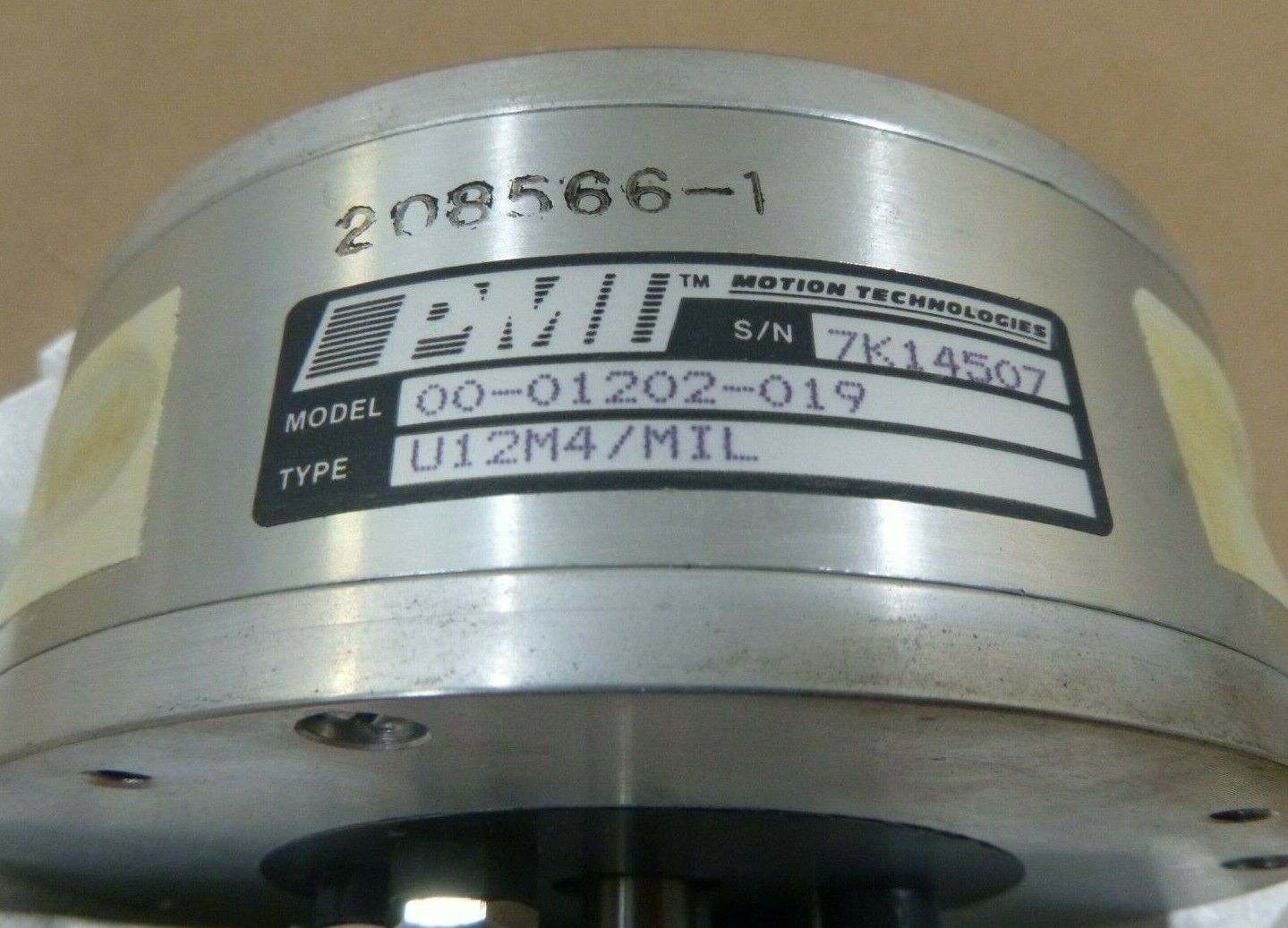 PMI MOTION TECH 208566-1 00-01202-019 SERVODISC DC MOTOR , 6105-00-523-5114 | Industrial Electric Motors, Pumps & Parts