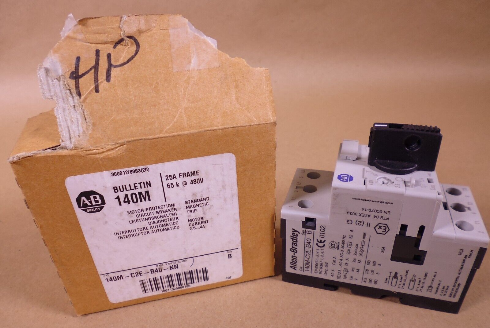 Allen Bradley 140M-C2E-B40-KN Series B Motor Protection Circuit Breaker 2.5-4A | Electrical MRO Replacement Parts & Components and Commercial Electrical Supplies Company