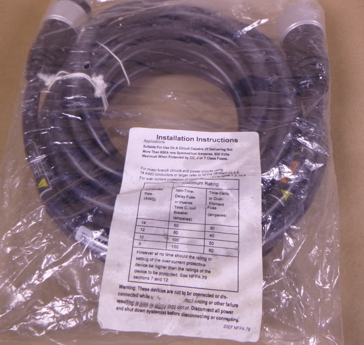 Turck GSDA GKDA 30-8M/S4000 Powerfast Cordset 600V 31A 3-Pin M F , U-37504 | Electrical MRO Replacement Parts & Components and Commercial Electrical Supplies Company