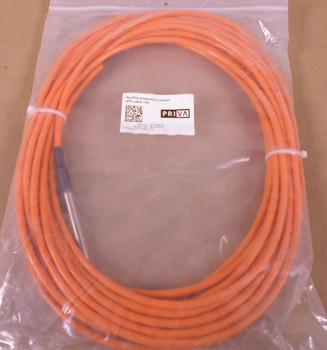 Priva 3779015 Soil/Pot Temperature Sensor With Cable 15M | Industrial MRO Replacement Parts, Manufacturing Machine Parts & Components, Heavy Equipment Parts Supplier