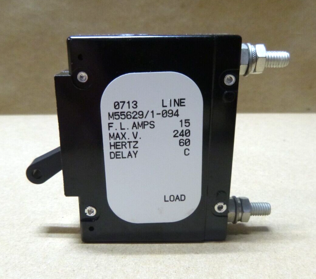 New 15A Airpax Circuit Breaker M55629/1-094, 5925-00-161-9167 | Electrical MRO Replacement Parts & Components and Commercial Electrical Supplies Company