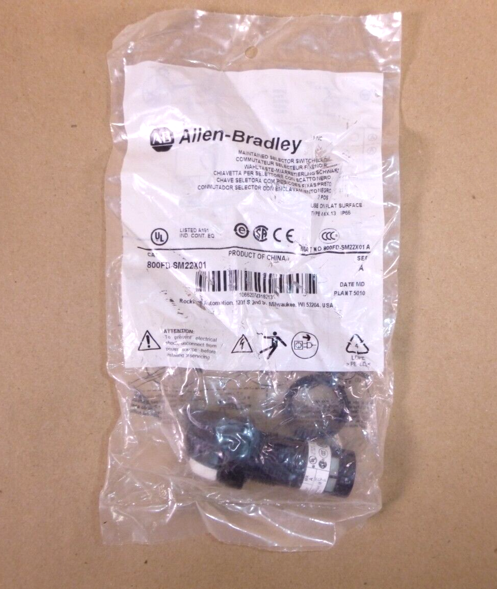 New Sealed Allen-Bradley 800FD-SM22X01 22mm Selector Switch 800F PB Y | Electrical MRO Replacement Parts & Components and Commercial Electrical Supplies Company