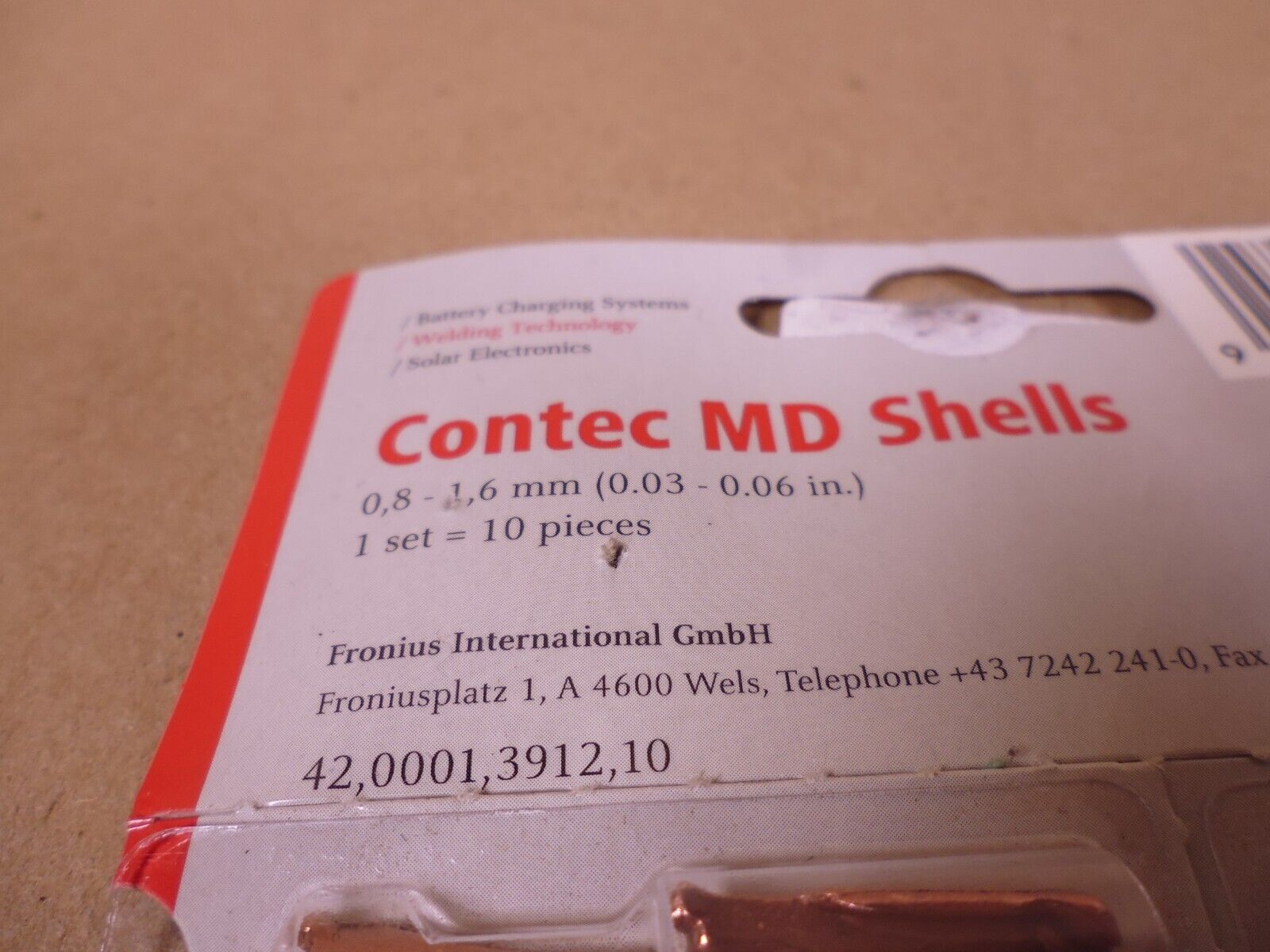 (Lot of 23) Fronius Contec MD Shells 42,0001,3912,10 0,8-1,6mm (0.03-0.06 in.) | Industrial MRO Replacement Parts, Manufacturing Machine Parts & Components, Heavy Equipment Parts Supplier