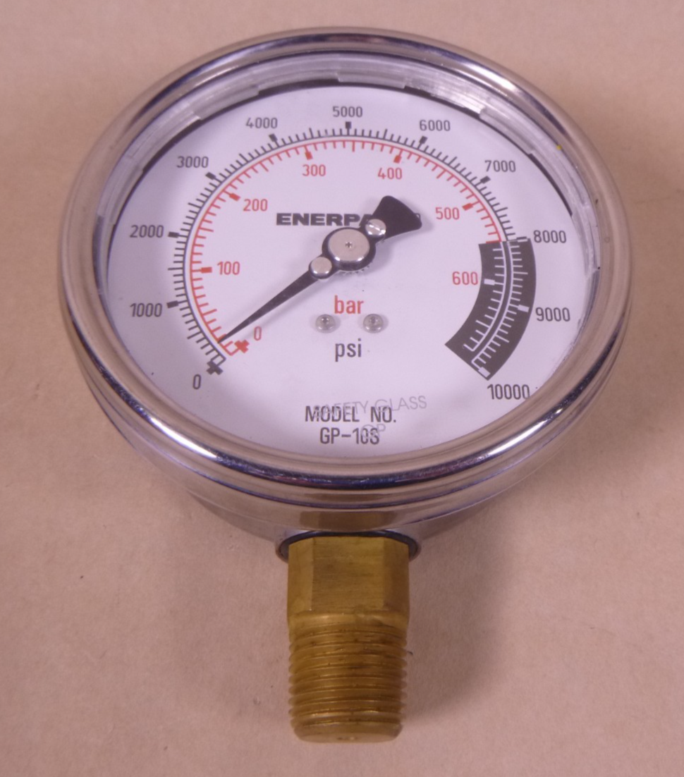 Enerpac GP-10S Pressure Gauge 4in , 0-10000 psi , 1/2in NPT , NOS