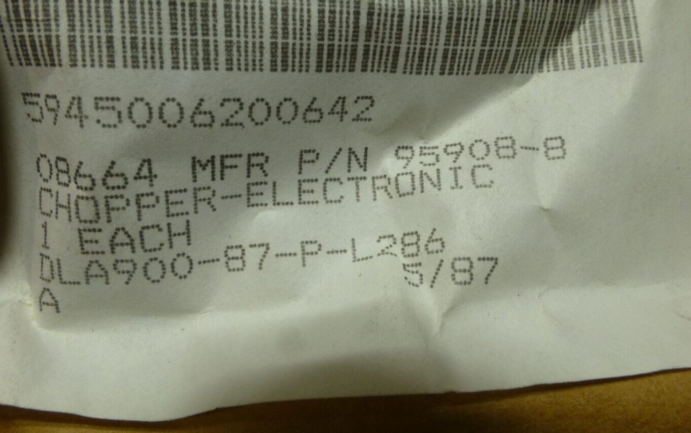 (5x) Bristol Babcock 95908-8 Electronic Chopper Syncroverter , 5945-00-620-0642 | Electrical MRO Replacement Parts & Components and Commercial Electrical Supplies Company