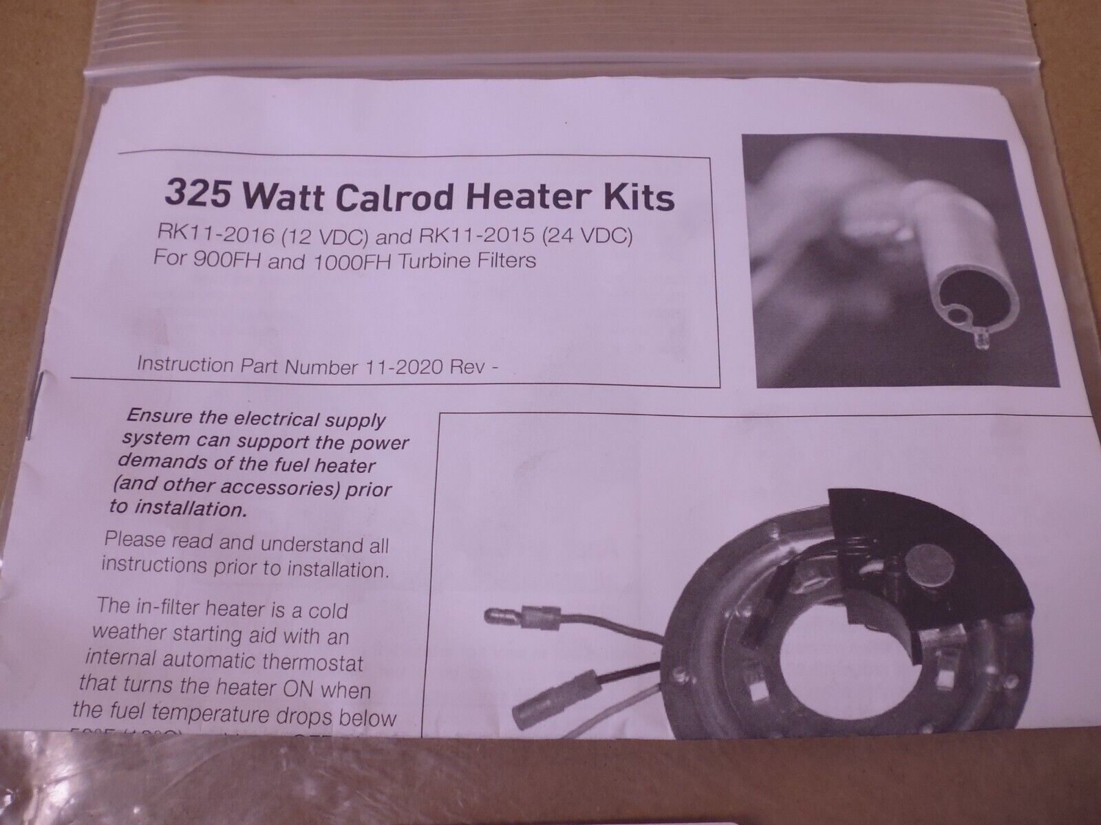 Parker RK11-2016 Heater And Feed-Thru Kit For 900FH 1000FH Separator , 325W 12V | Replacement Truck Parts, Trailer Accessories, Automobile Supplies, Car Parts & Accessories