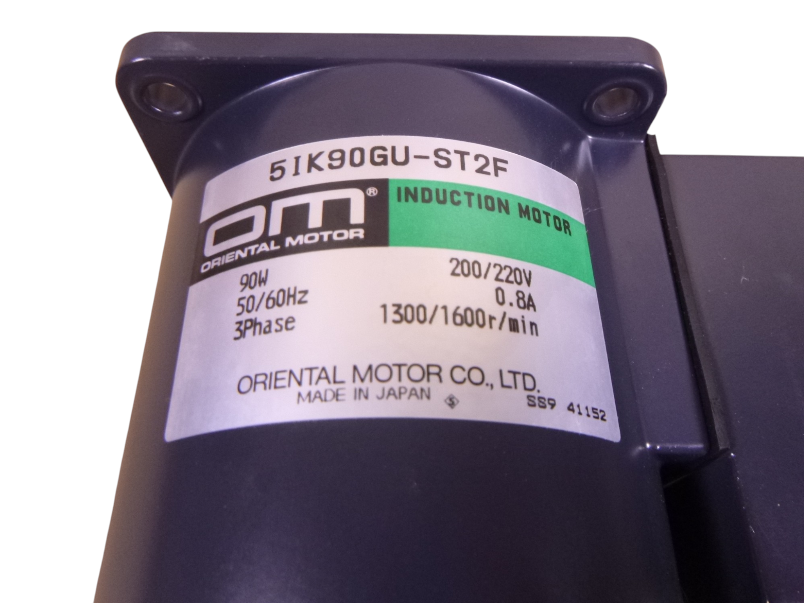 ORIENTAL MOTOR 5IK90GU-ST2F 200/220V 0.8A Induction Motor 90W 50/60Hz 3Phase