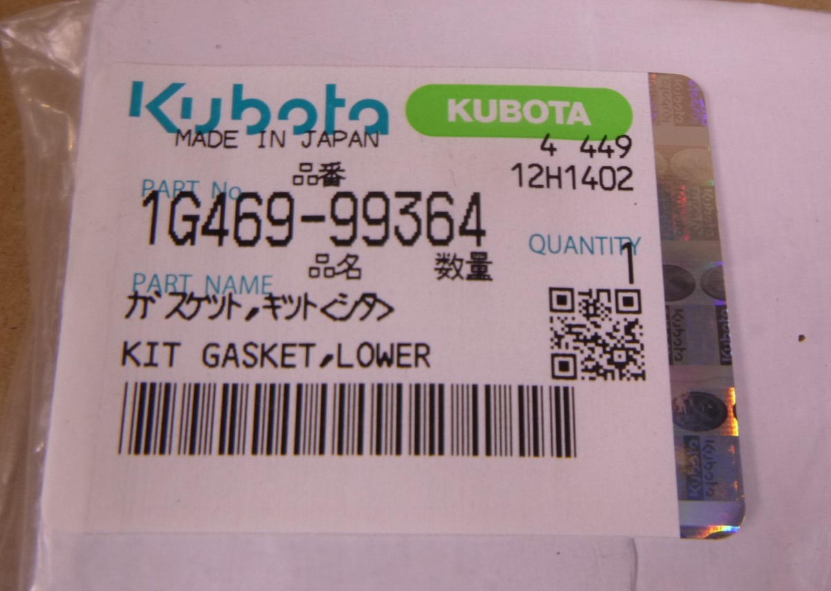 OEM Kubota 1G469-99364 Lower Gasket Kit For D1503 D1703 D1803 Genuine | Industrial Tractor Parts Supplier and Surplus Tractor Parts & Accessories