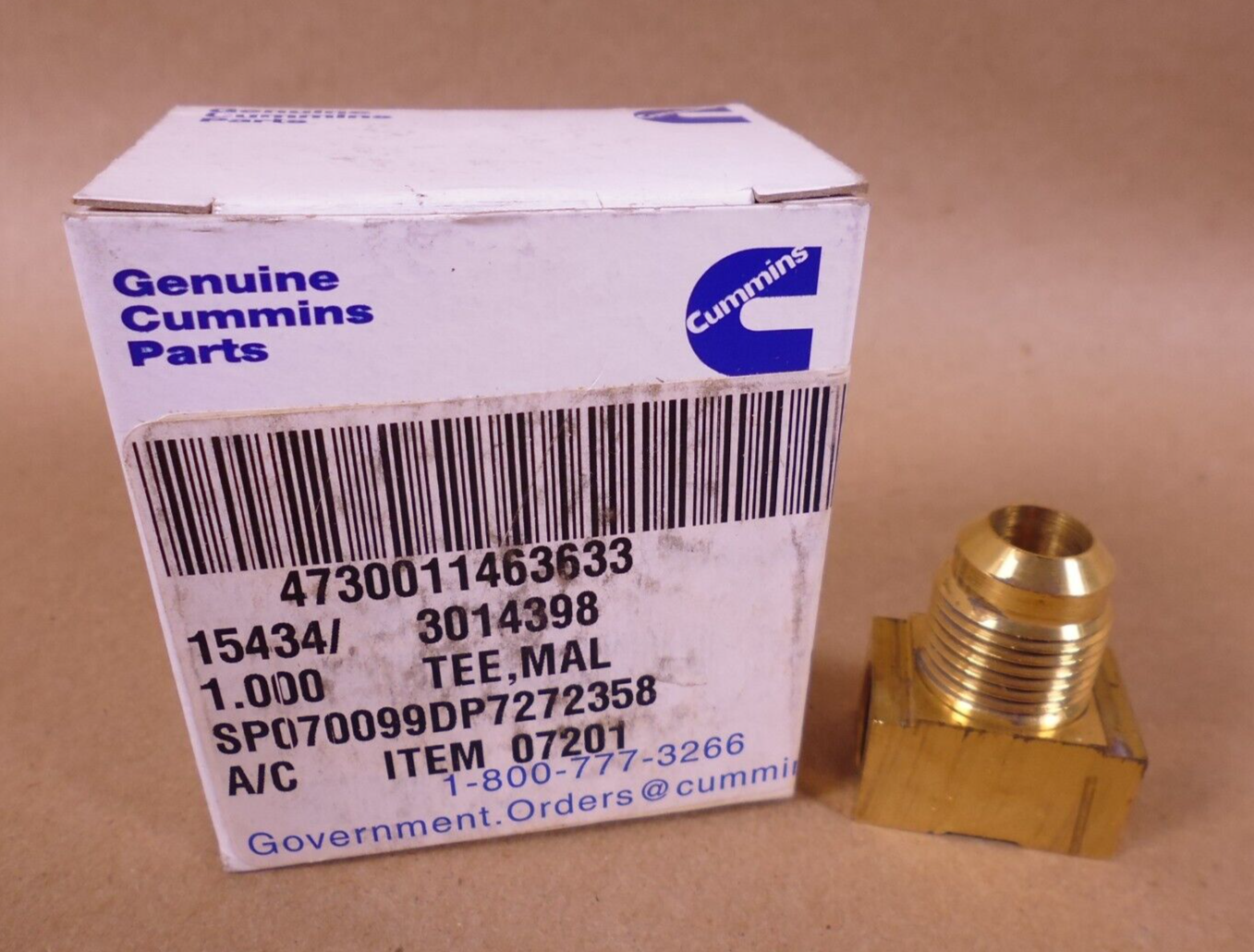 OEM Cummins 3014398 Male Branch Tee Genuine | Replacement Truck Parts, Trailer Accessories, Automobile Supplies, Car Parts & Accessories