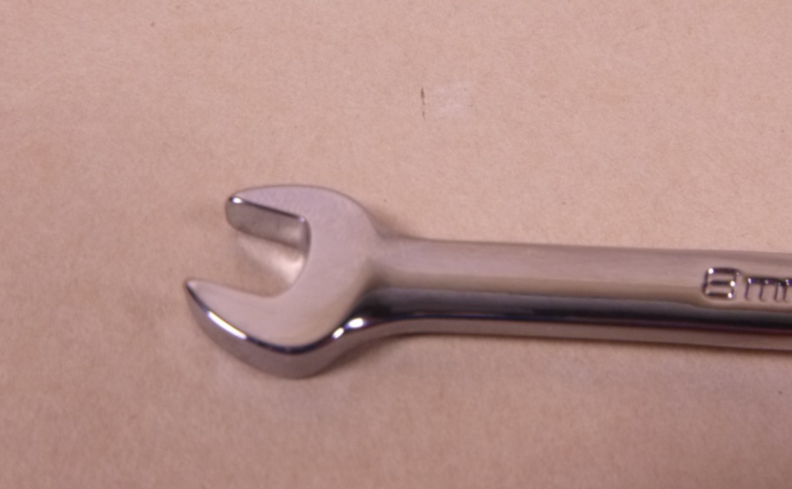Snap-On 8mm Metric 6-POINT Chrome Combination Wrench OSHM80B Flank Drive
