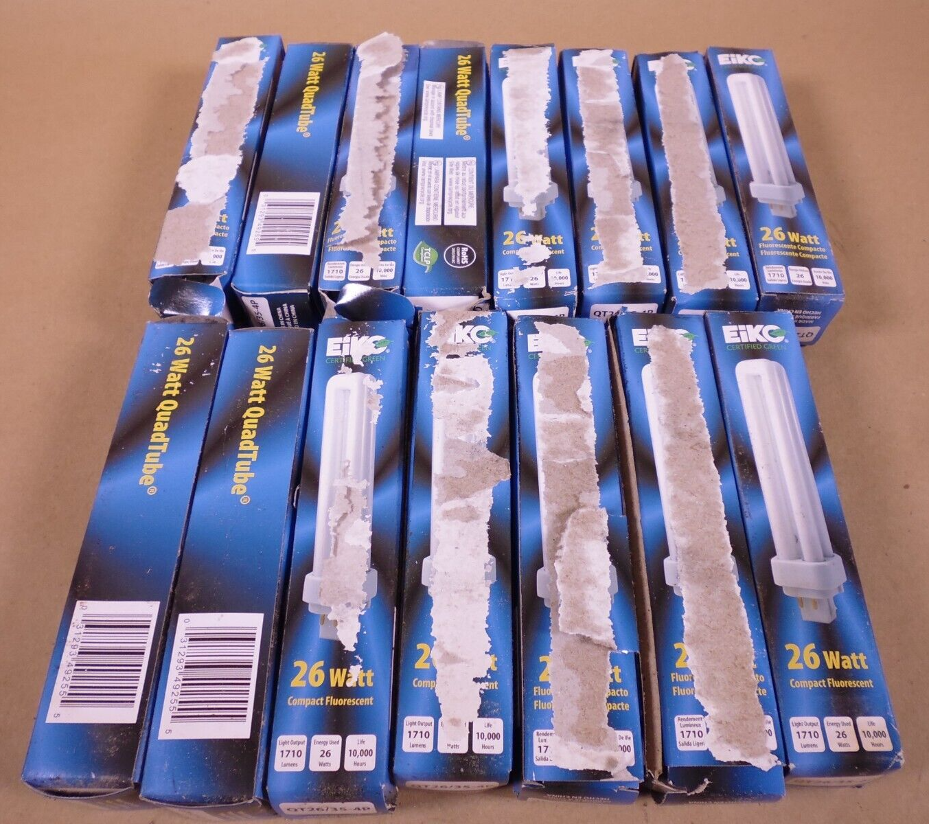 LOT OF 15 EIKO QT26/35-4P 26W G24q-3 3500K Quad-Tube CFL Lamp Light Bulb | Electrical MRO Replacement Parts & Components and Commercial Electrical Supplies Company
