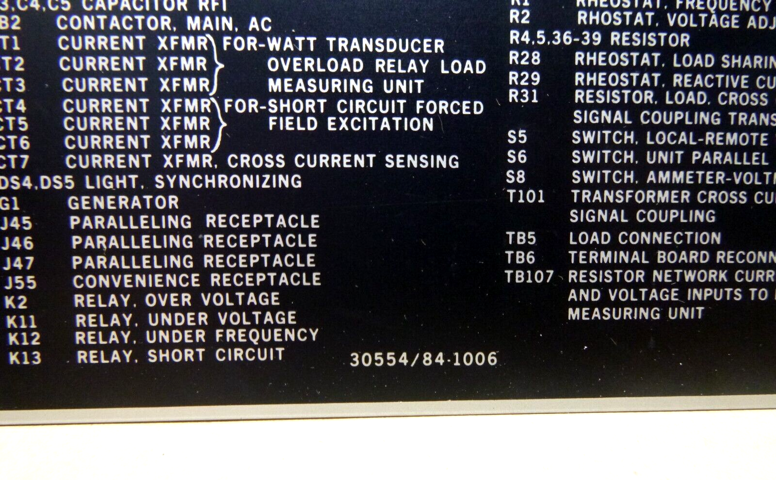 USGI 60KW 400 Hz. DOD Generator Set Trouble Shooting Aluminum Nameplates (1 Set) | Genuine MEP Generator Replacement Parts and Military Surplus Generator Parts