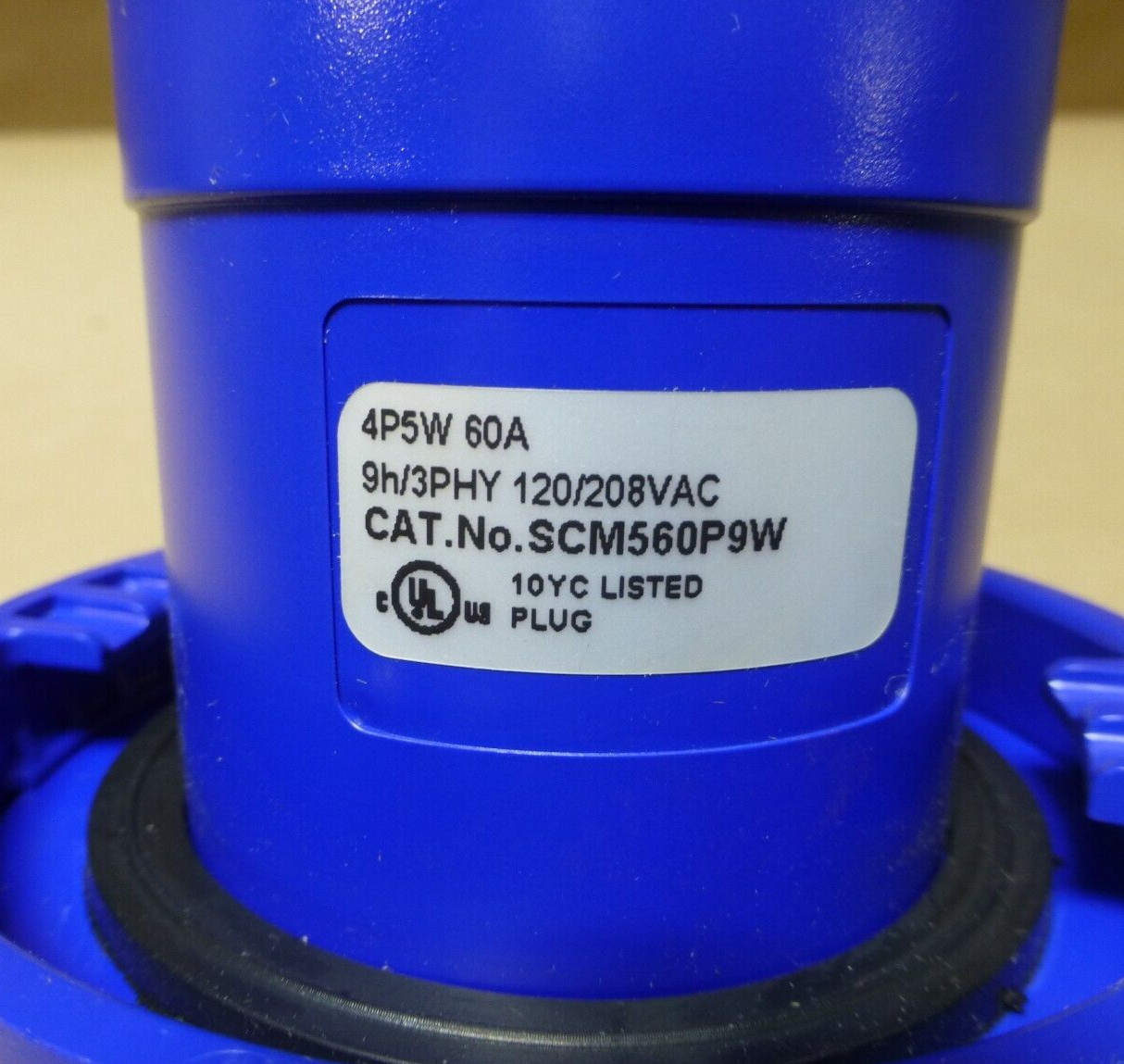 OEM Scame 4P 5W 60Amp Pin & Sleeve Plug 9h/3PHY 120/208VAC Watertight SCM560P9W | Electrical MRO Replacement Parts & Components and Commercial Electrical Supplies Company