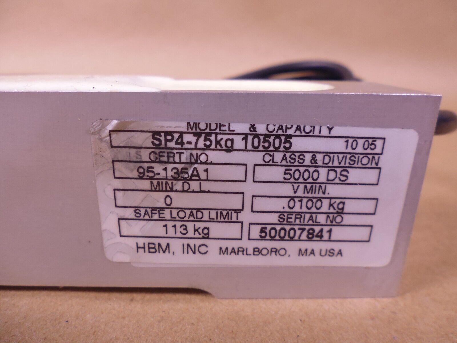 Rice Lake HBM SP4-75kg 10505 Single Load Cell SP4 75kg , 113kg Safe Load Limit | Electrical MRO Replacement Parts & Components and Commercial Electrical Supplies Company