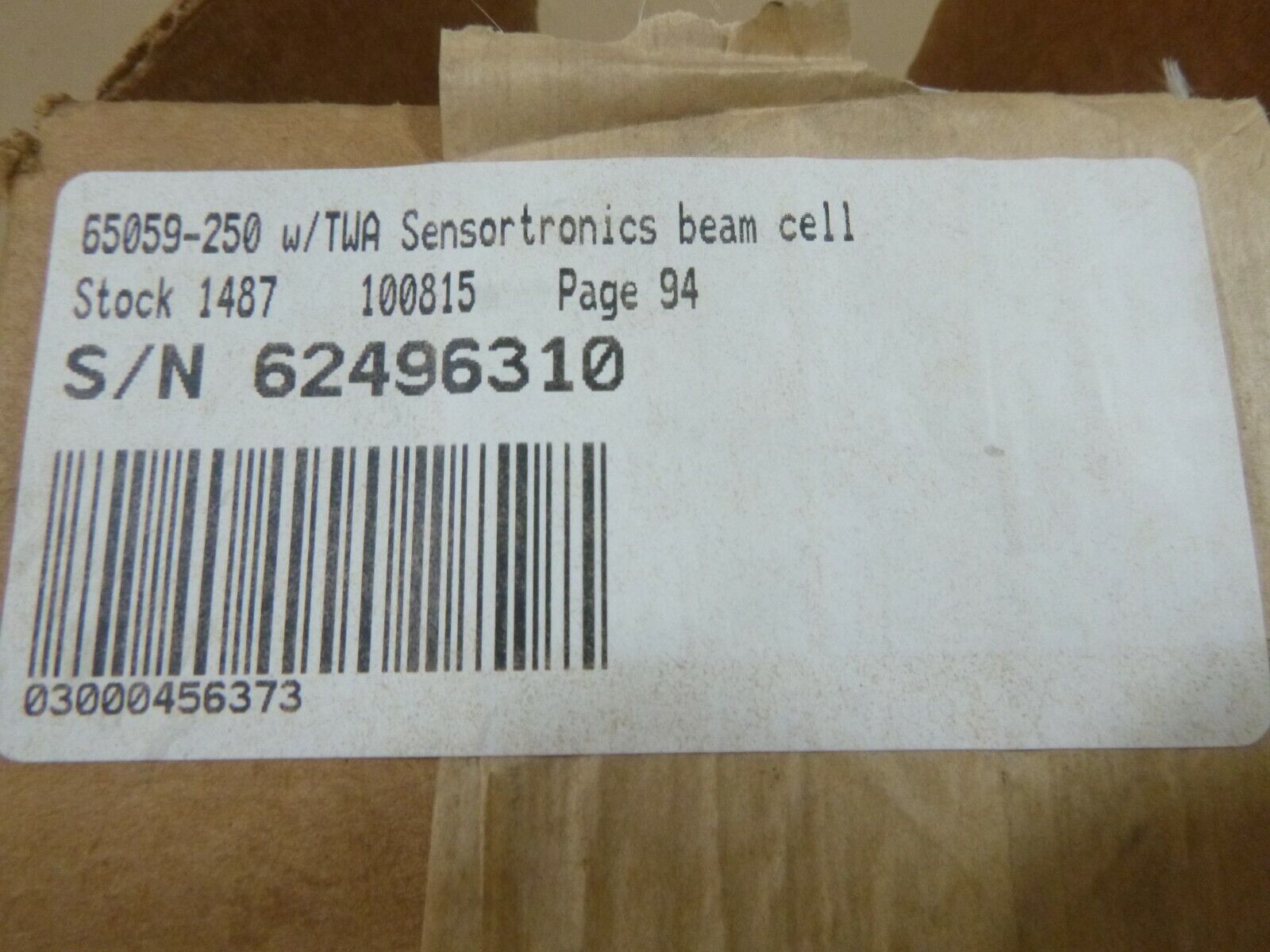 65059-250 TWA Sensortronics 250 Lbs. Beam Load Cell 3.003mV/V | Industrial MRO Replacement Parts, Manufacturing Machine Parts & Components, Heavy Equipment Parts Supplier