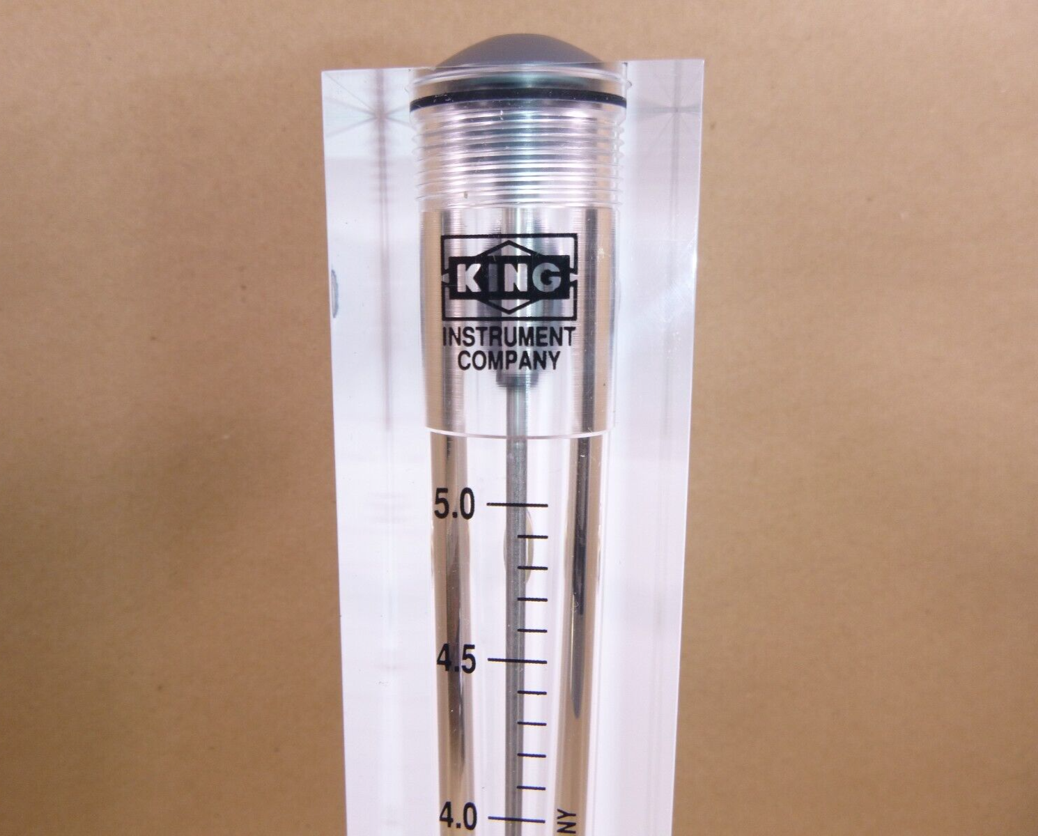 75202107C06 King Instruments Panel Mount Acrylic Block Rotameter 5 GPM, NEW | Industrial MRO Tools and Replacement Industrial Equipment Components