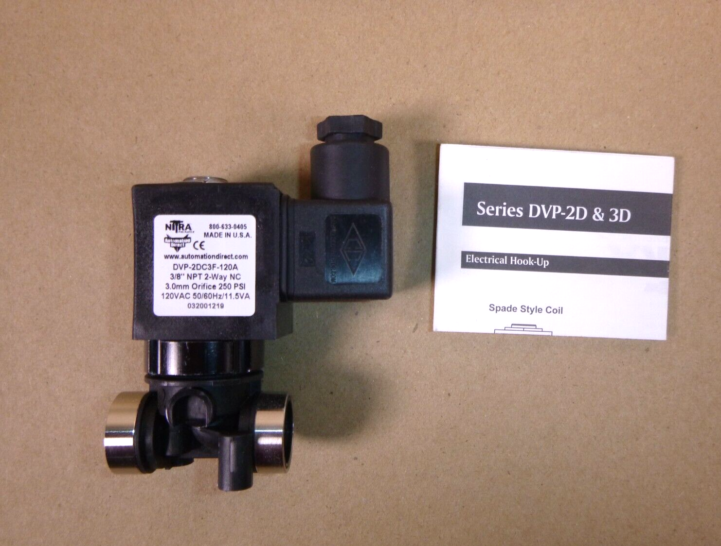NITRA DVP-2DC3F-120A Solenoid Valve, 2-Way, 2-Pos N.C. 3/8" FNPT inlet / outlet | Industrial MRO Replacement Parts, Manufacturing Machine Parts & Components, Heavy Equipment Parts Supplier